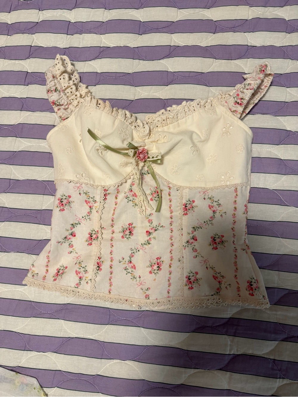 Lacemade Floral Coquette Lace Tops Bundle XS – 2 Tops - Picture 2 of 11